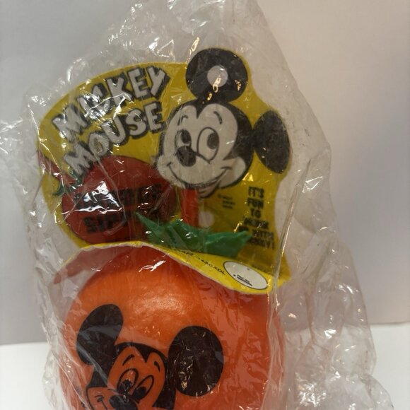 Vtg 60s 70s Walt Disney Mickey Mouse Orange Sipper Cup Original Card NIP Rare - Picture 3 of 5